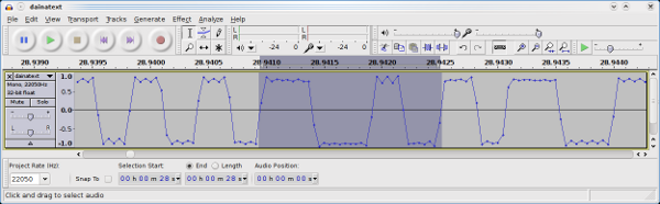tape samples in Audacity