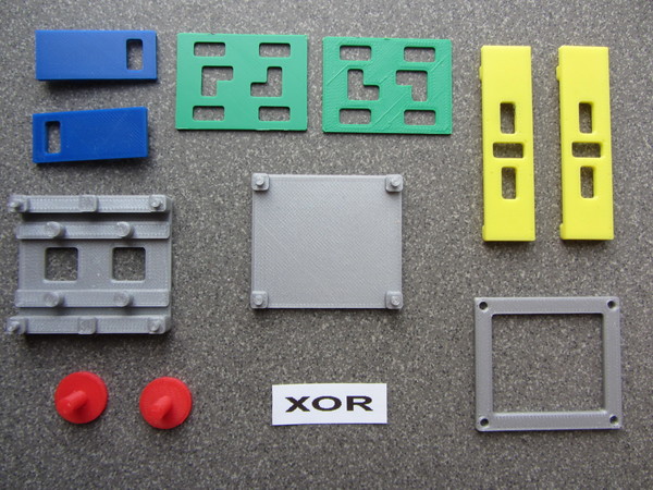 shows the parts next to each other